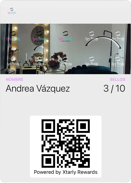 Tarjeta de lealtad de Eyes Beauty Lashes and Brows en Apple Wallet