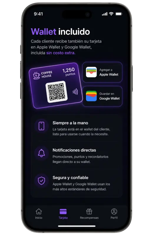 Loyalty card stored in the phone's wallet
